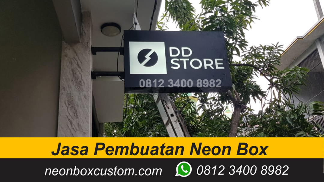 Jasa Neon Box Manado, Jasa Neon Box Minahasa dan Jasa Neon Box Tomohon Sulawesi Utara Siap Kirim Dari Surabaya. WA 0812-3400-8982