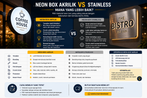 Neon Box Akrilik vs Stainless: Mana yang Lebih Baik?