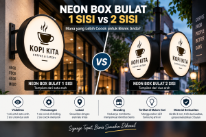 Neon Box Bulat 1 Sisi vs 2 Sisi: Mana yang Lebih Cocok untuk Bisnis?