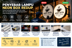 Penyebab Lampu Neon Box Redup dan Cara Mengatasinya