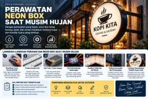 Perawatan Neon Box Saat Musim Hujan: Tips Agar Tetap Terang dan Aman